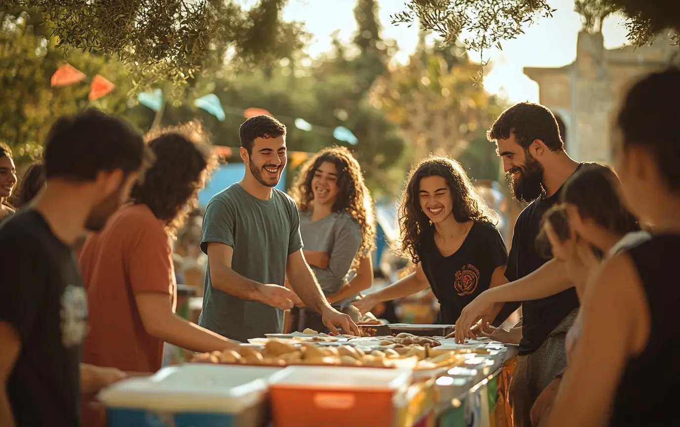 Israeli volunteers at a community event