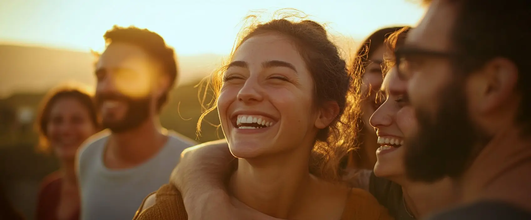 People connecting in Israel at golden hour